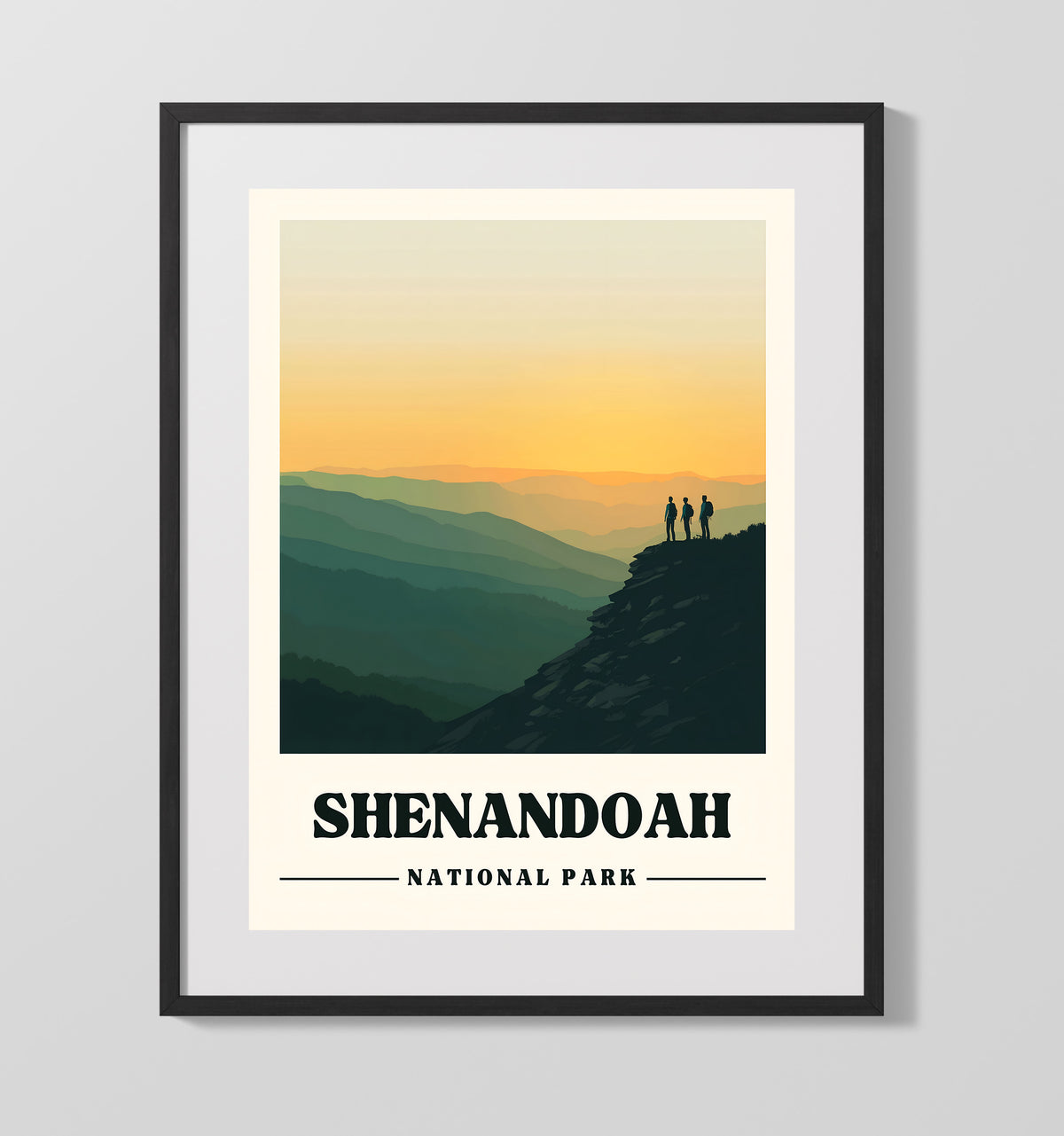 Shenandoah - Hawksbill Mountain Design 2 16x20 Gallery Frame national park wall art
