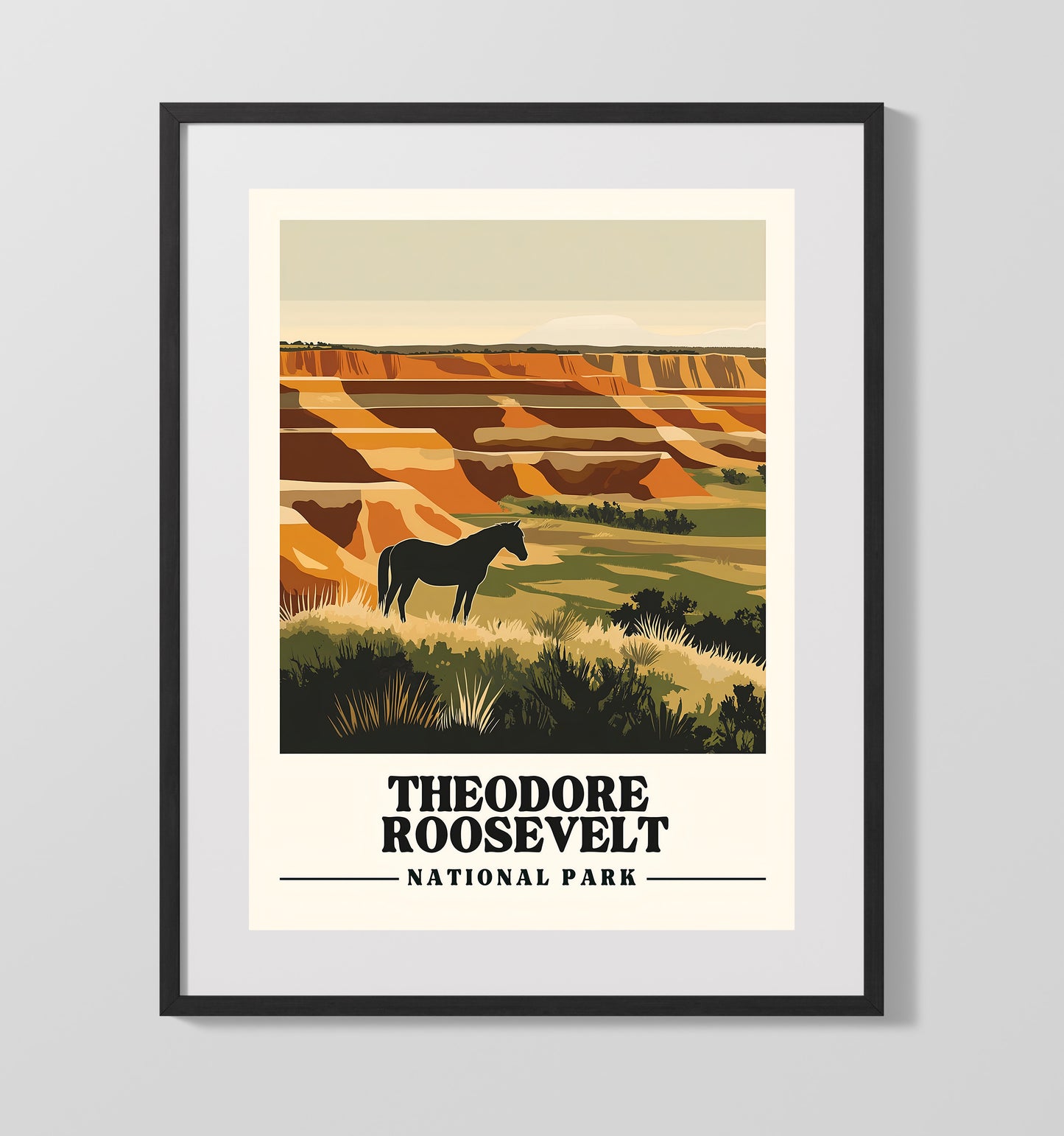 Theodore Roosevelt - Painted Canyon Overlook Design 1 16x20 Gallery Frame national park wall art
