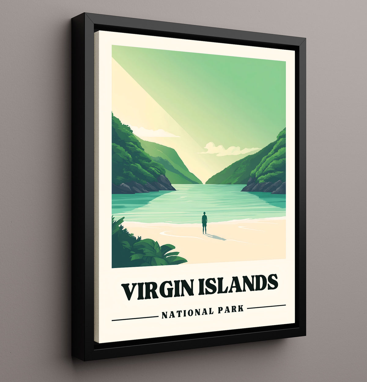 Virgin Islands - Trunk Bay - National Park - 16x20 Framed Canvas