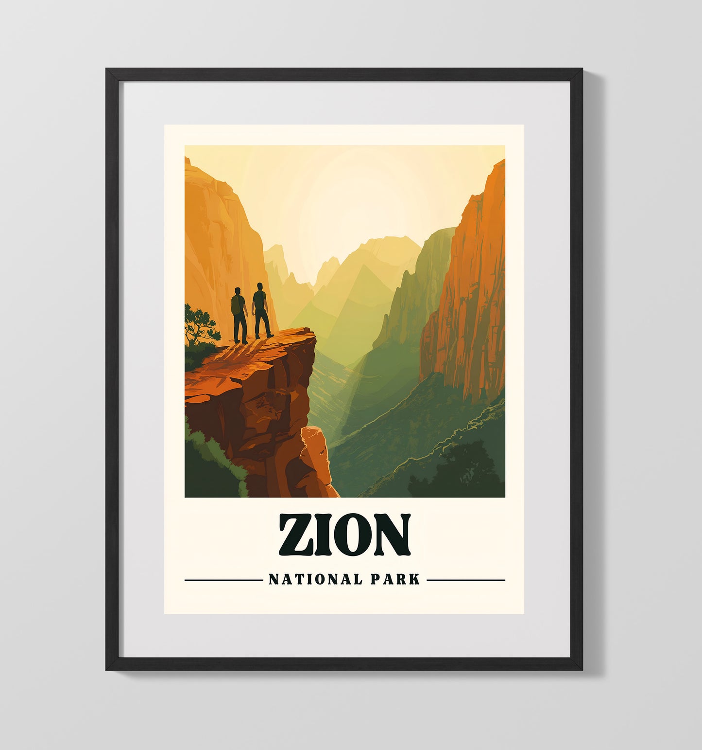 Zion - Angels Landing Design 2 16x20 Gallery Frame national park wall art