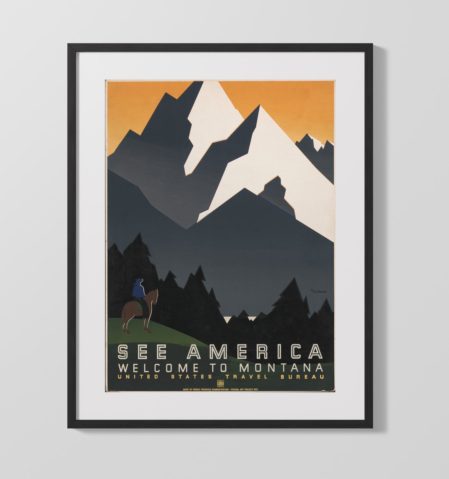 Montana - Big Sky Horizons 16x20 Gallery Frame national park wall art