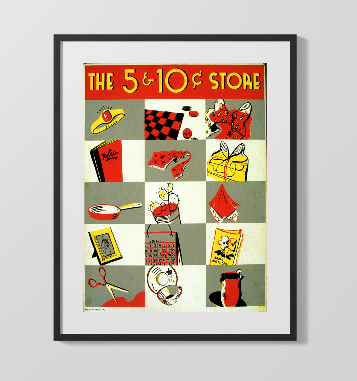5 and 10 Store - Bargain Finds WPA poster wall art 16x20 Gallery Frame
