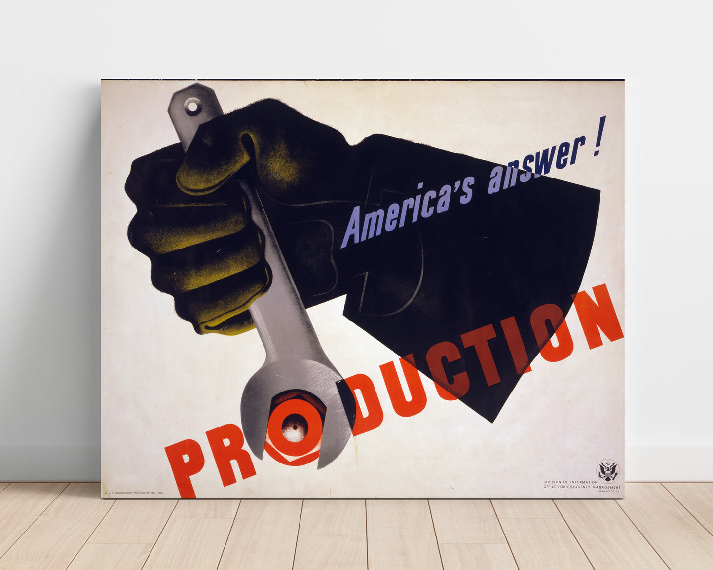 Americas Answer is Production Vintage WPA Wall Art - 16x20 Unframed Print