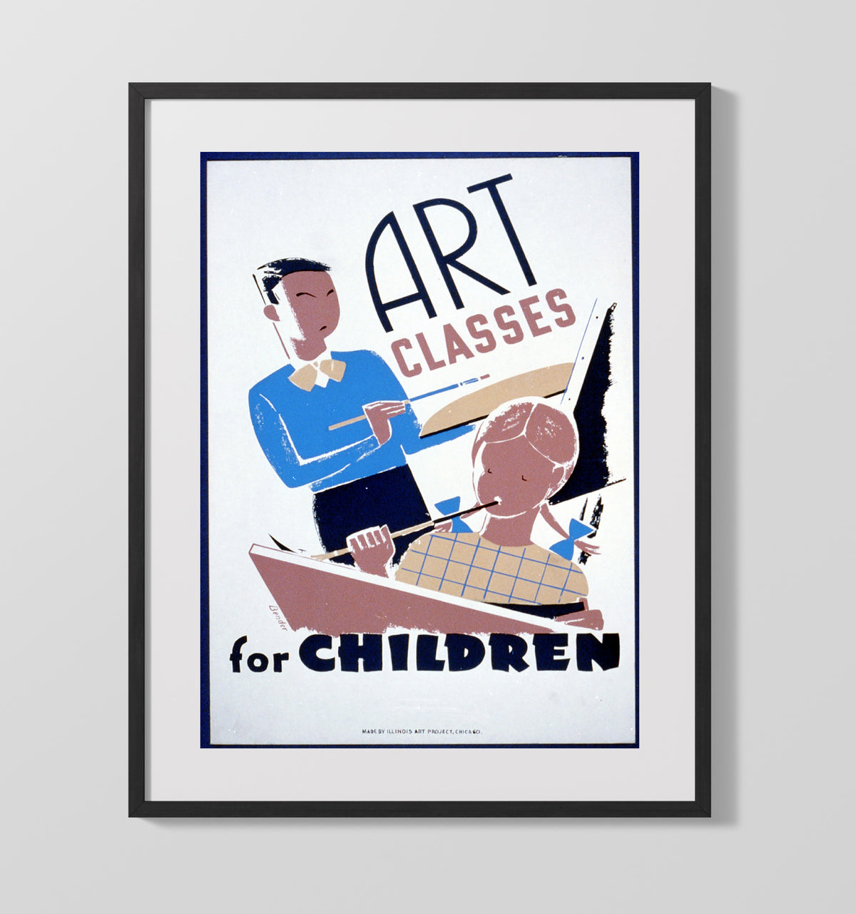 Art Classes for Children WPA poster wall art 16x20 Gallery Frame