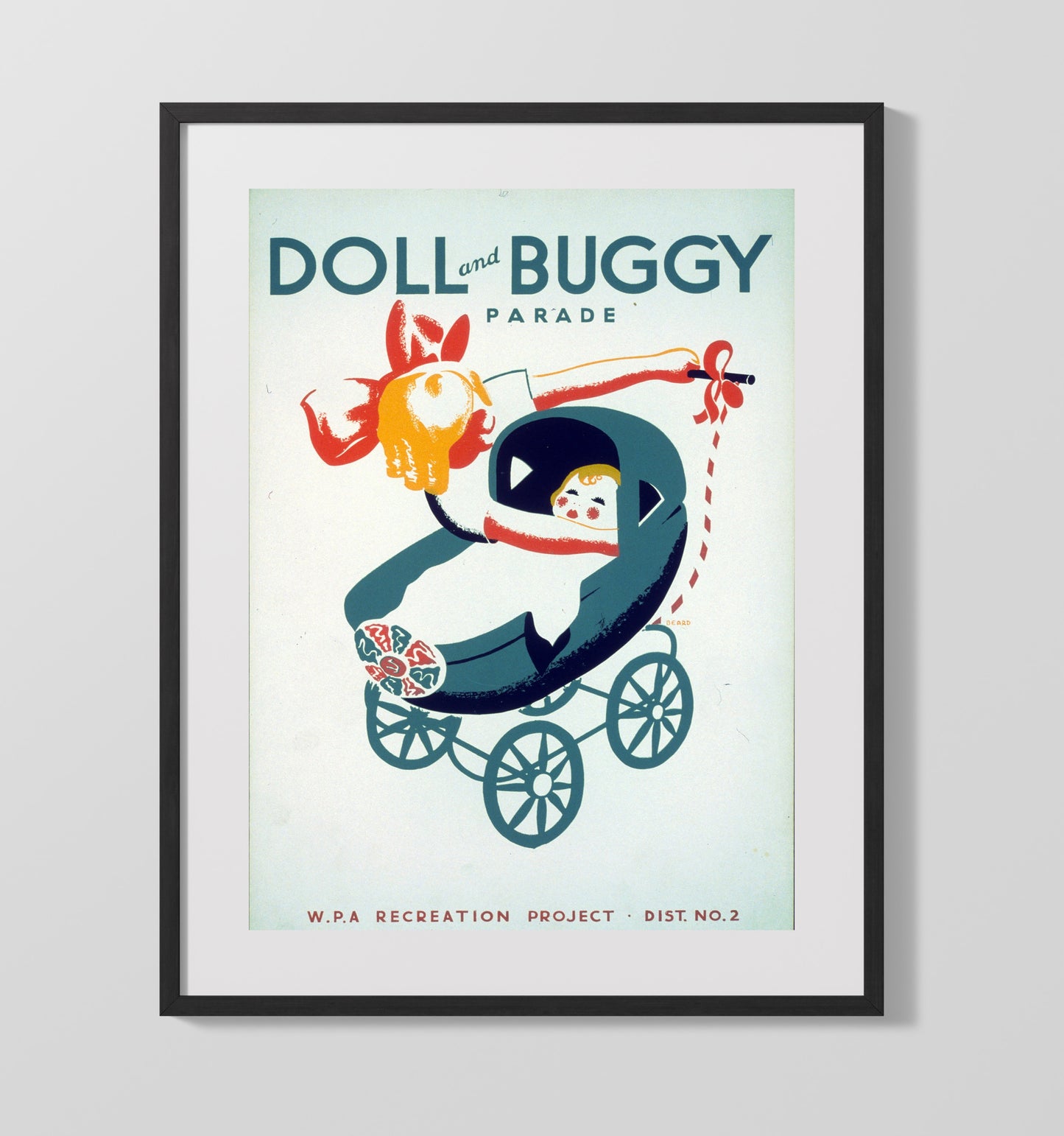 Doll and Buggy Parade - Tiny Riders Big Style WPA poster wall art 16x20 Gallery Frame