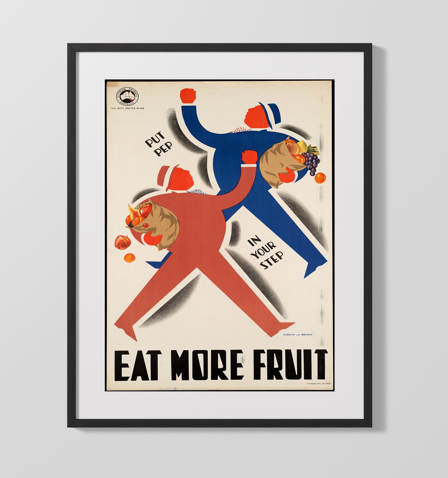 Eat More Fruit - Juicy Boost WPA poster wall art 16x20 Gallery Frame