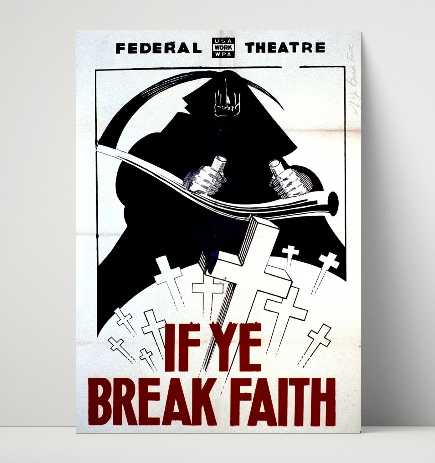 If Ye Break Faith - Grim Reminder Vintage WPA Wall Art - 16x20 Unframed Print