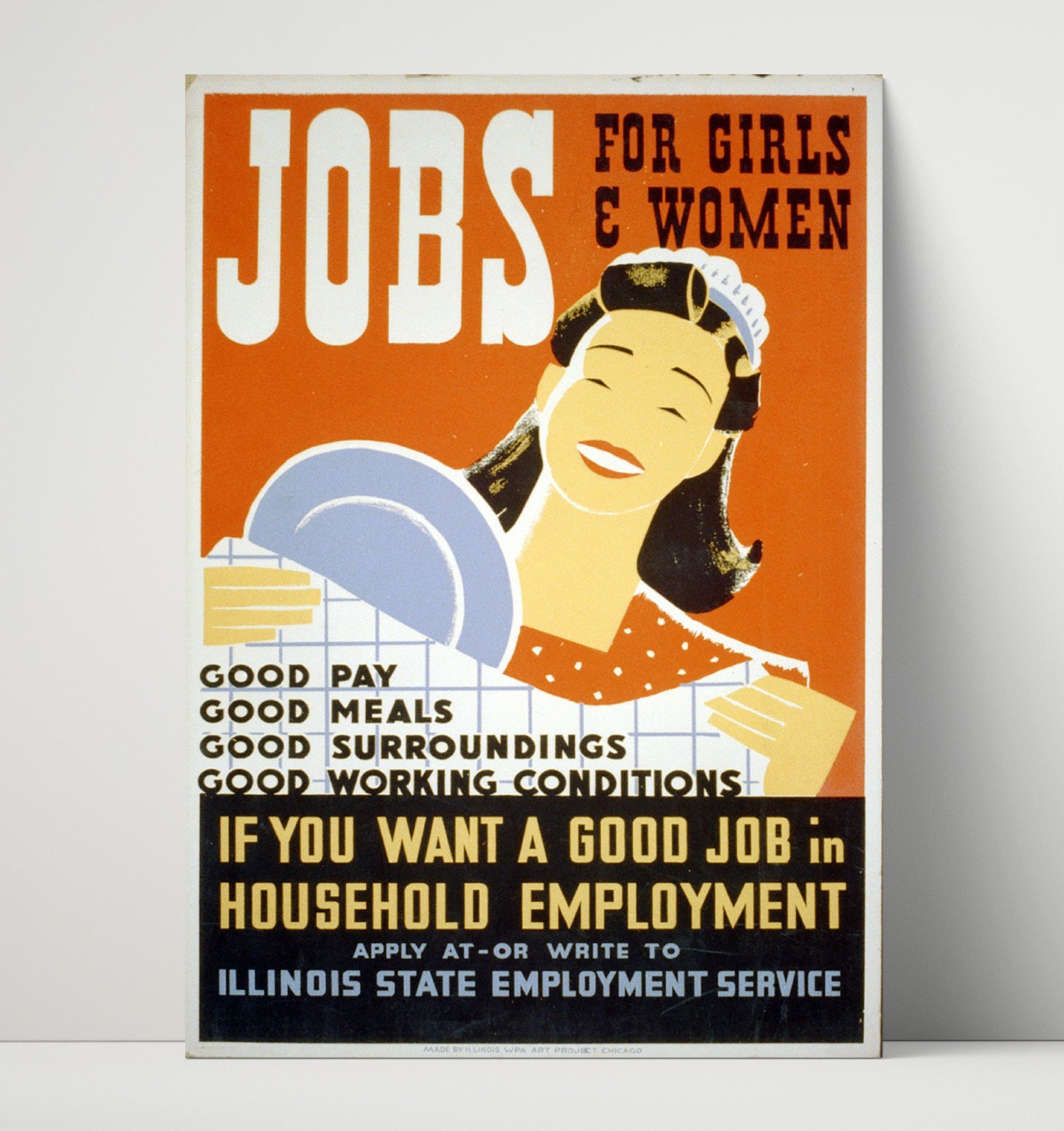 Jobs for Girls and Women - Good jobs good vibes Vintage WPA Wall Art - 16x20 Unframed Print