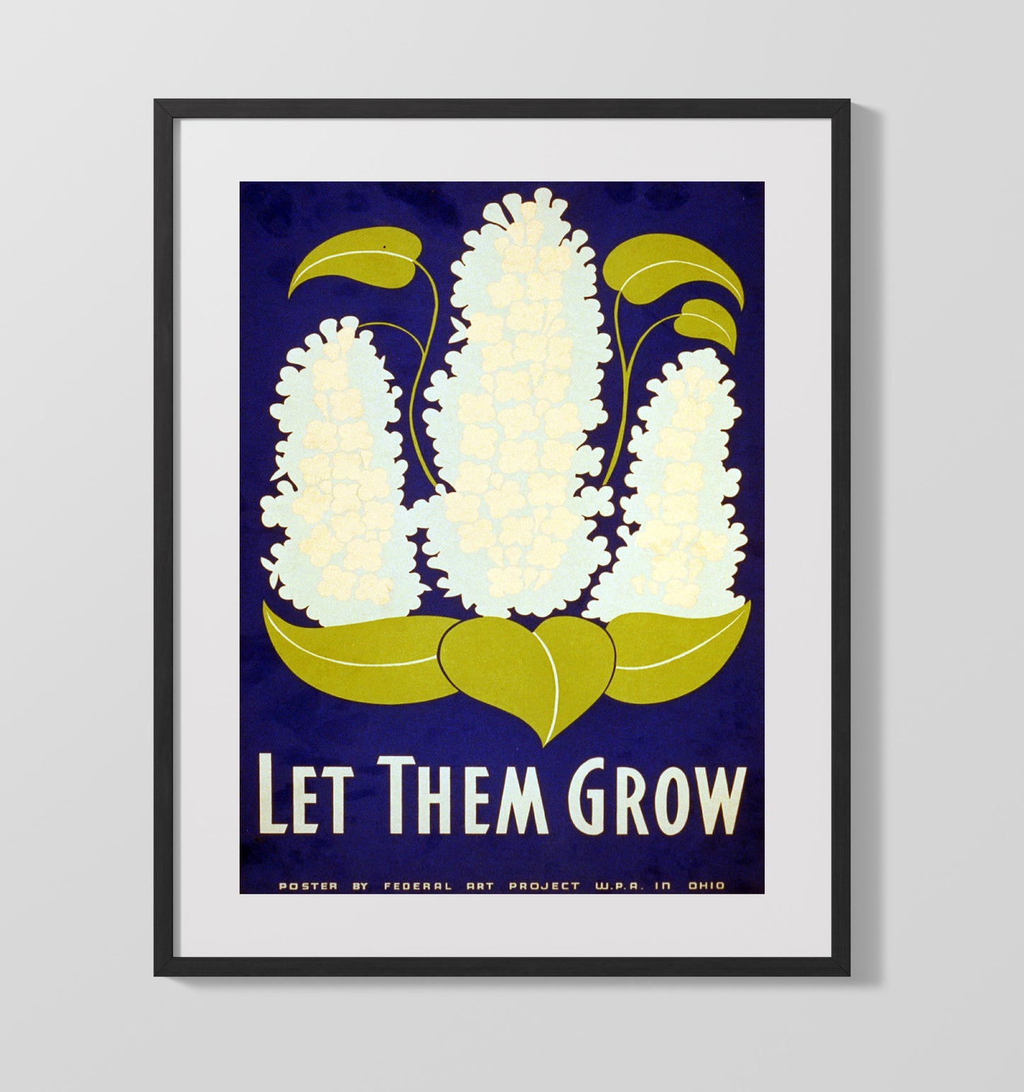 Let Them Grow - Bloom where planted WPA poster wall art 16x20 Gallery Frame