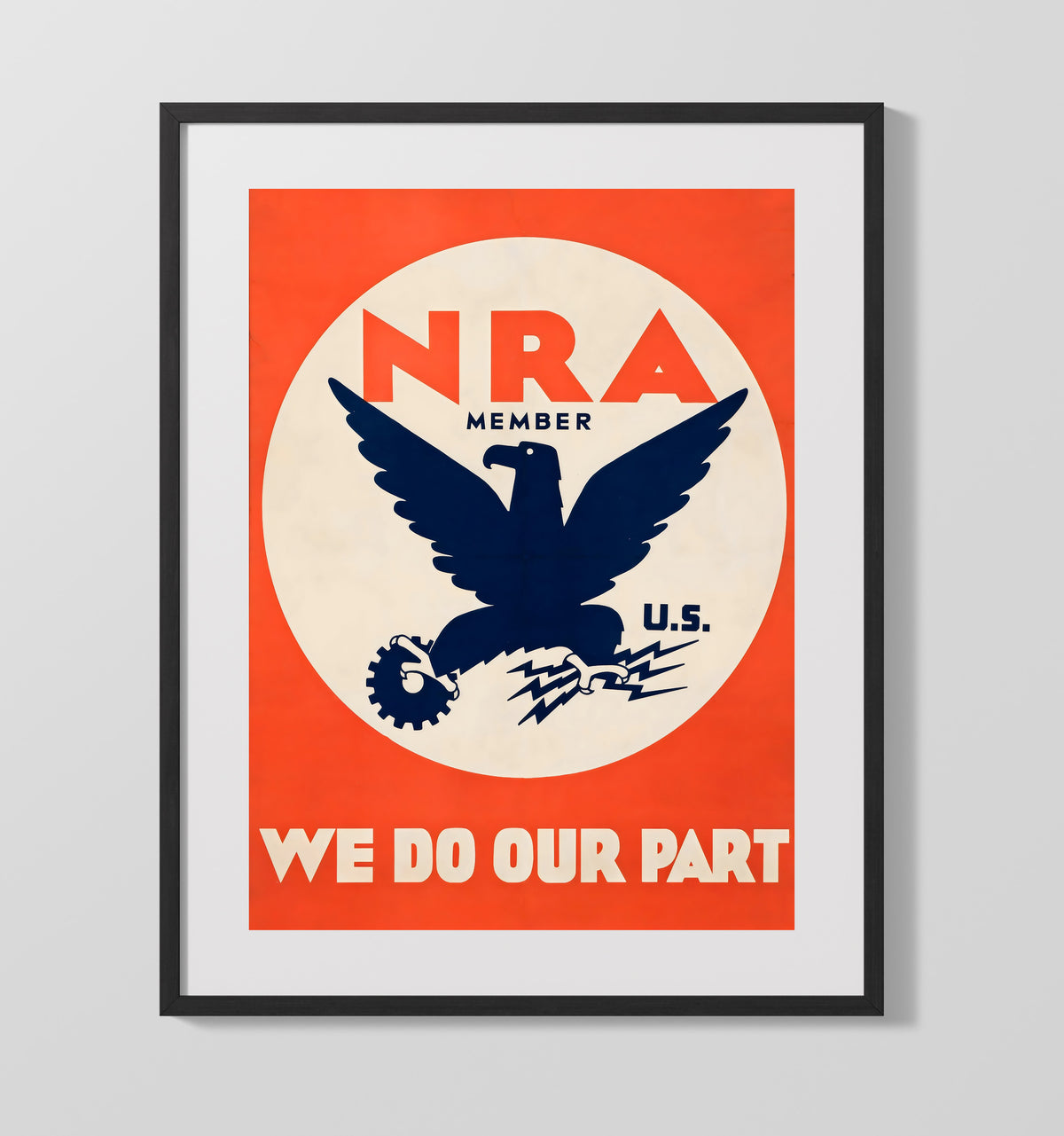 NRA We Do Our Part - Eagle Pride WPA poster wall art 16x20 Gallery Frame