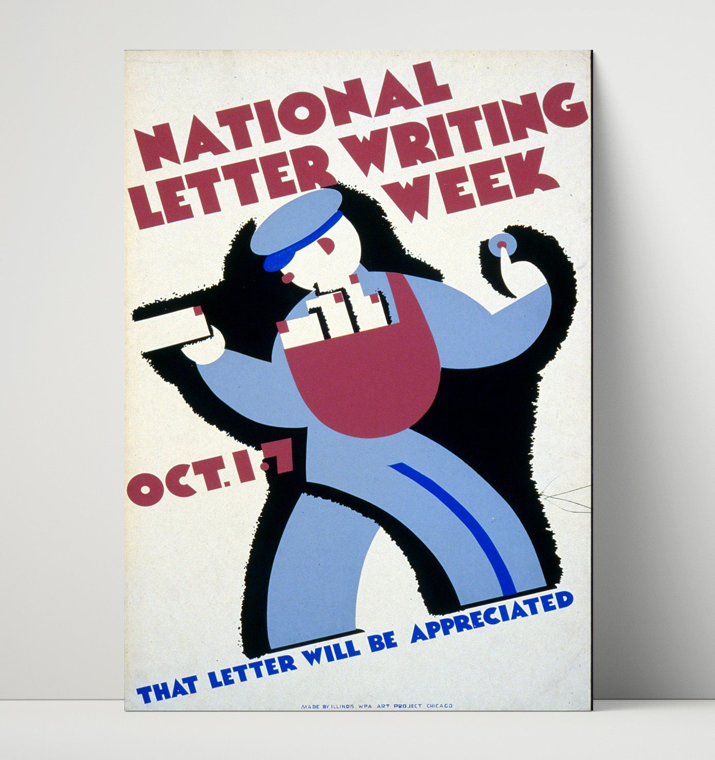 National Letter Writing Week - Mail it like you mean it Vintage WPA Wall Art - 16x20 Unframed Print