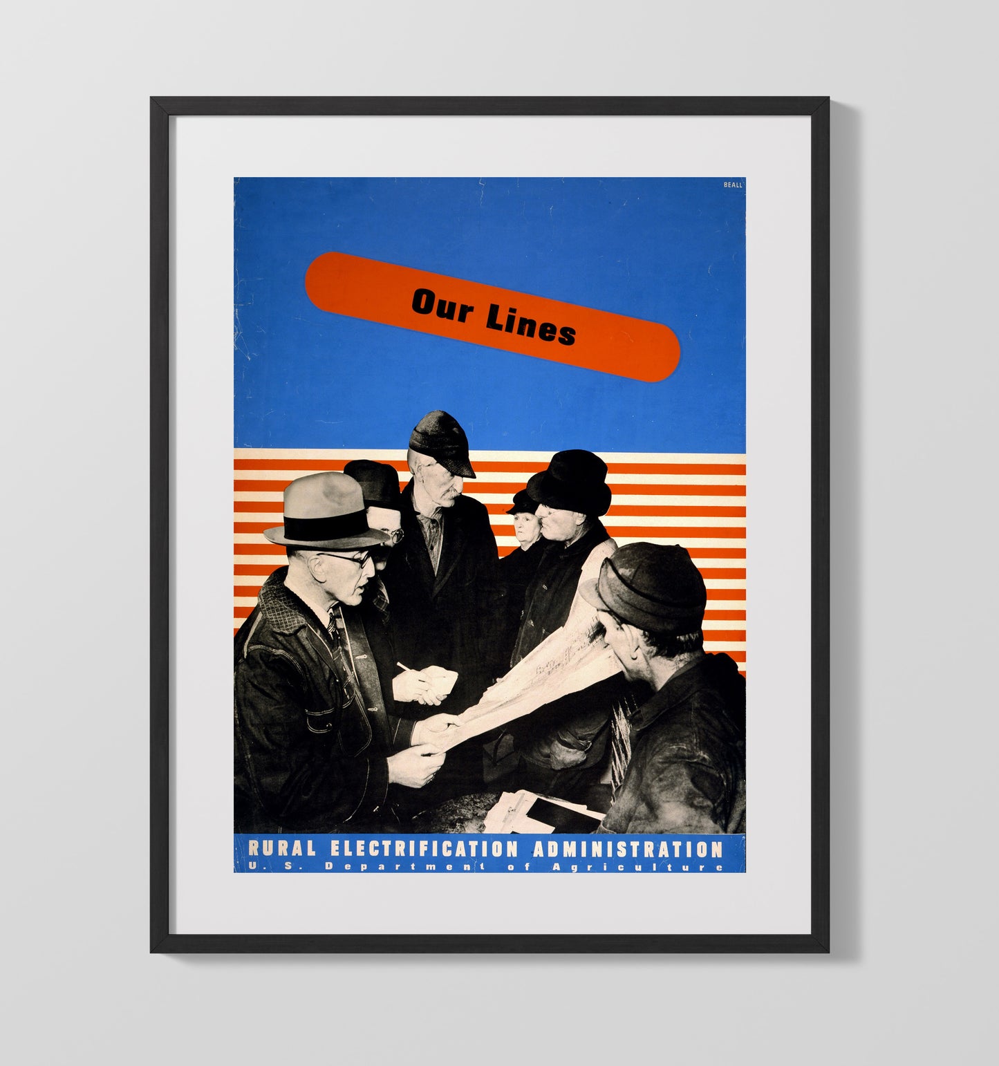 Our Lines - Connected Strength WPA poster wall art 16x20 Gallery Frame