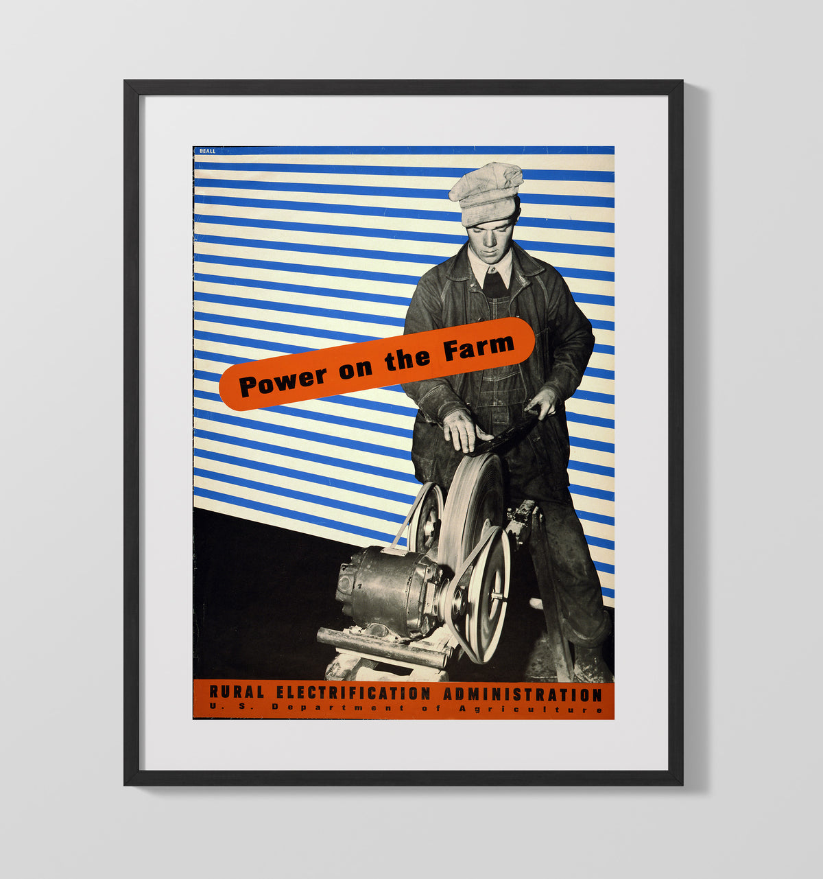 REA Power on the Farm WPA poster wall art 16x20 Gallery Frame