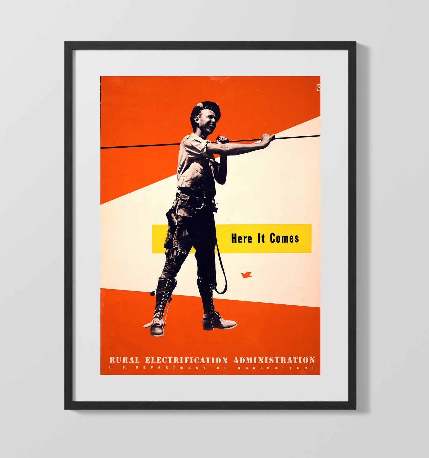Rural Electrification Here It Comes WPA poster wall art 16x20 Gallery Frame
