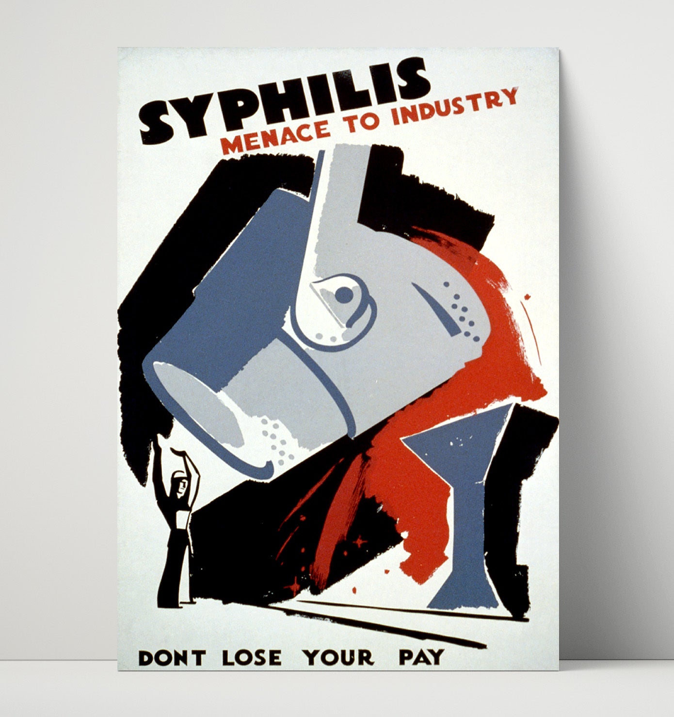 Syphilis Menace to Industry Vintage WPA Wall Art - 16x20 Unframed Print