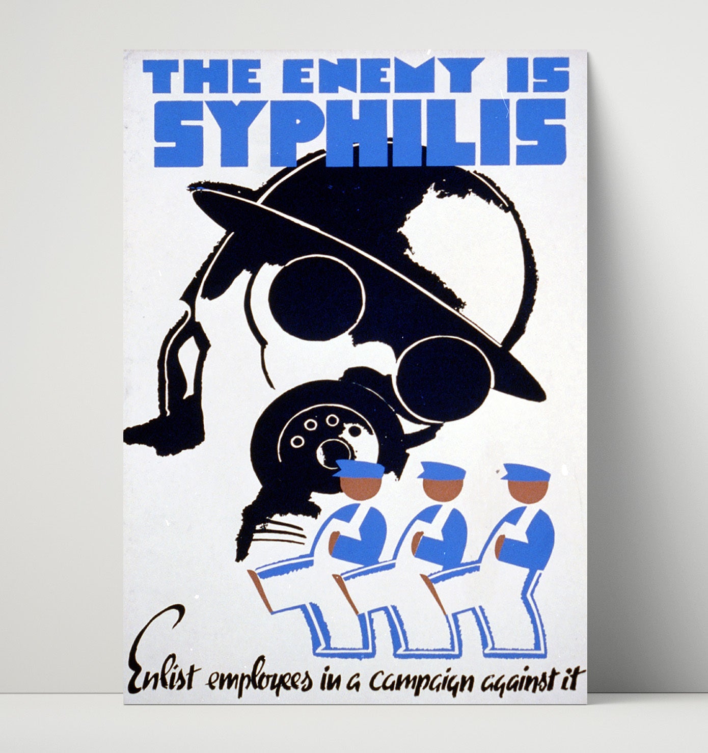 The Enemy is Syphilis Vintage WPA Wall Art - 16x20 Unframed Print