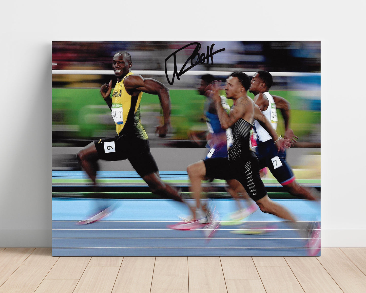 Usain Bolt - Sprint Race Lead Olympic Wall Art 16x20 Unframed Print wall art print – Olympic Wall Art decor