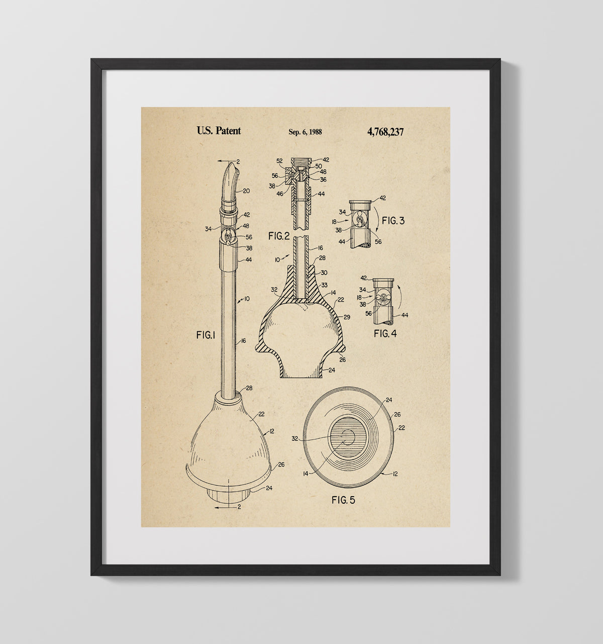 Ear Cleaning Device 1988 patent print wall art 16x20 Gallery Frame