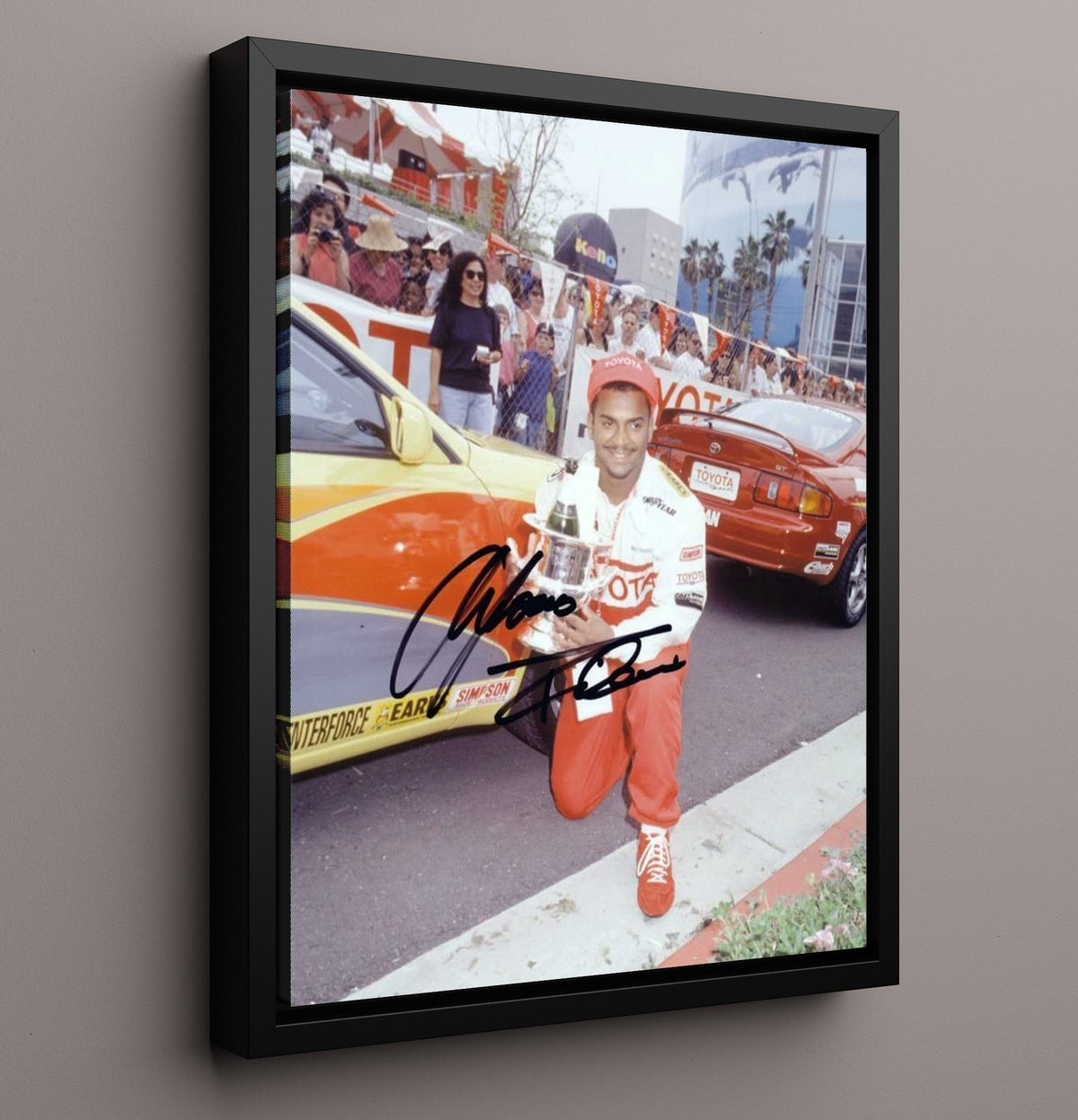 Alfonso Ribeiro - Toyota Grand Prix Celebrity Race - Framed Canvas racing wall art
