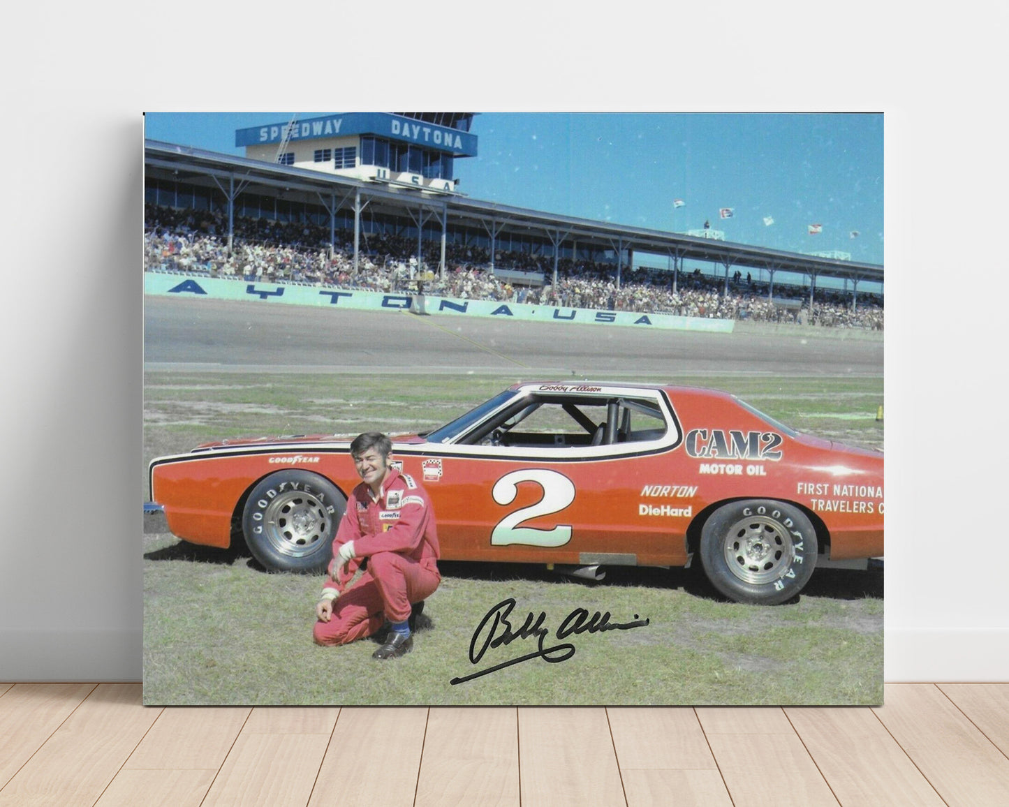 Bobby Allison - Daytona Speedway Portrait Racing Wall Art 16x20 Unframed Print wall art print – Racing Wall Art decor