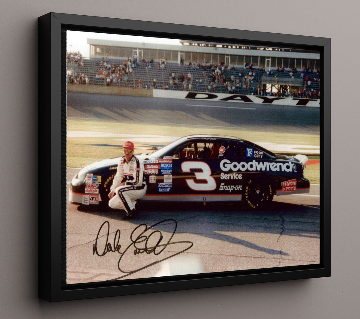 Dale Earnhardt Goodwrench Chevrolet No. 3 - Framed Canvas racing wall art