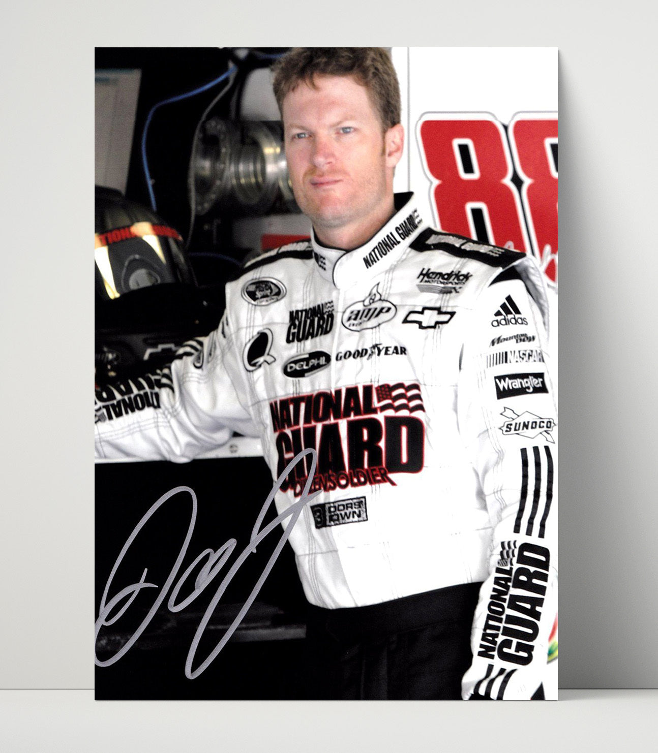 Dale Earnhardt Jr - National Guard NASCAR Portrait Racing Wall Art 16x20 Unframed Print wall art print – Racing Wall Art decor