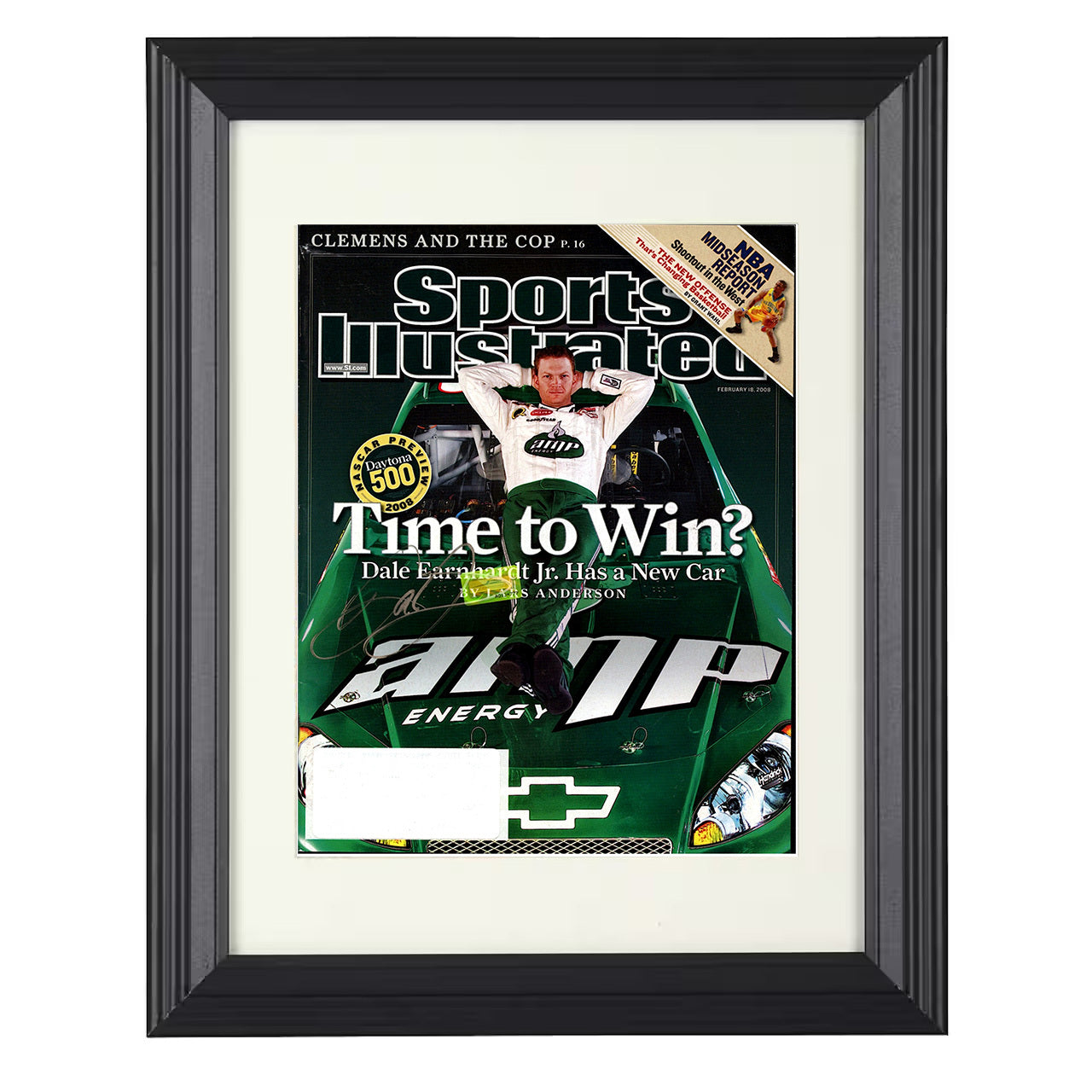 Dale Earnhardt Jr. – Time to Win SI 8x10 matted black framed racing wall art