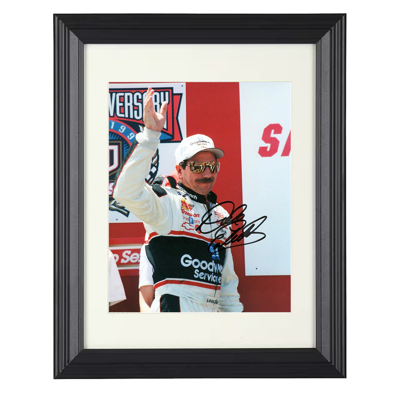 Dale Earnhardt Sr. – Goodwrench Victory Lane Wave 8x10 matted black framed racing wall art