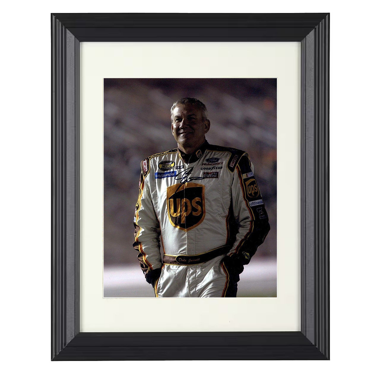 Dale Jarrett – UPS Racing Image 8x10 matted black framed racing wall art
