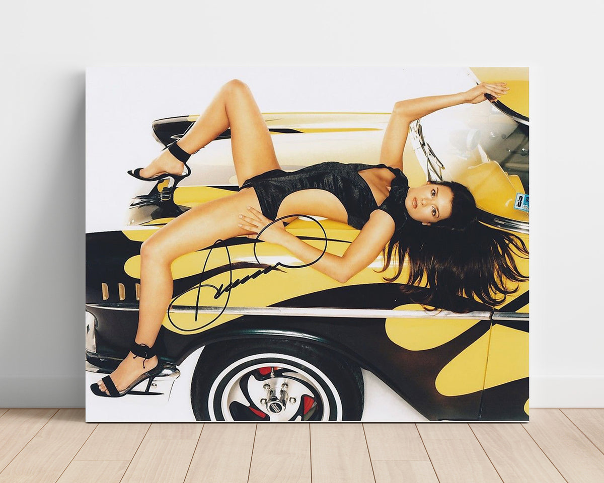 Danica Patrick - Yellow and Black Corvette Pinup - Gallery Frame racing wall art