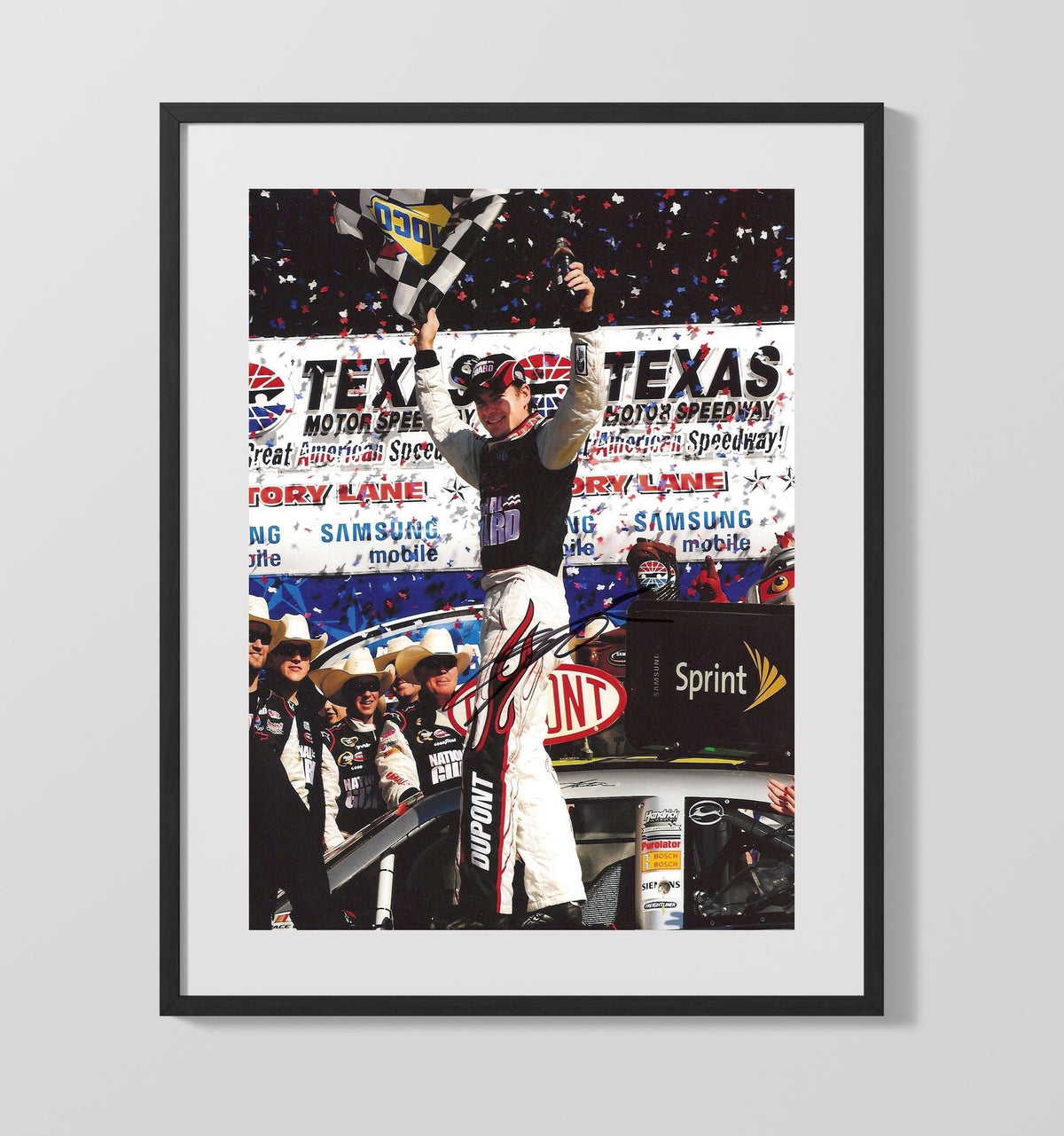 Jeff Gordon - Dupont Texas Victory Lane - Racing Framed Print