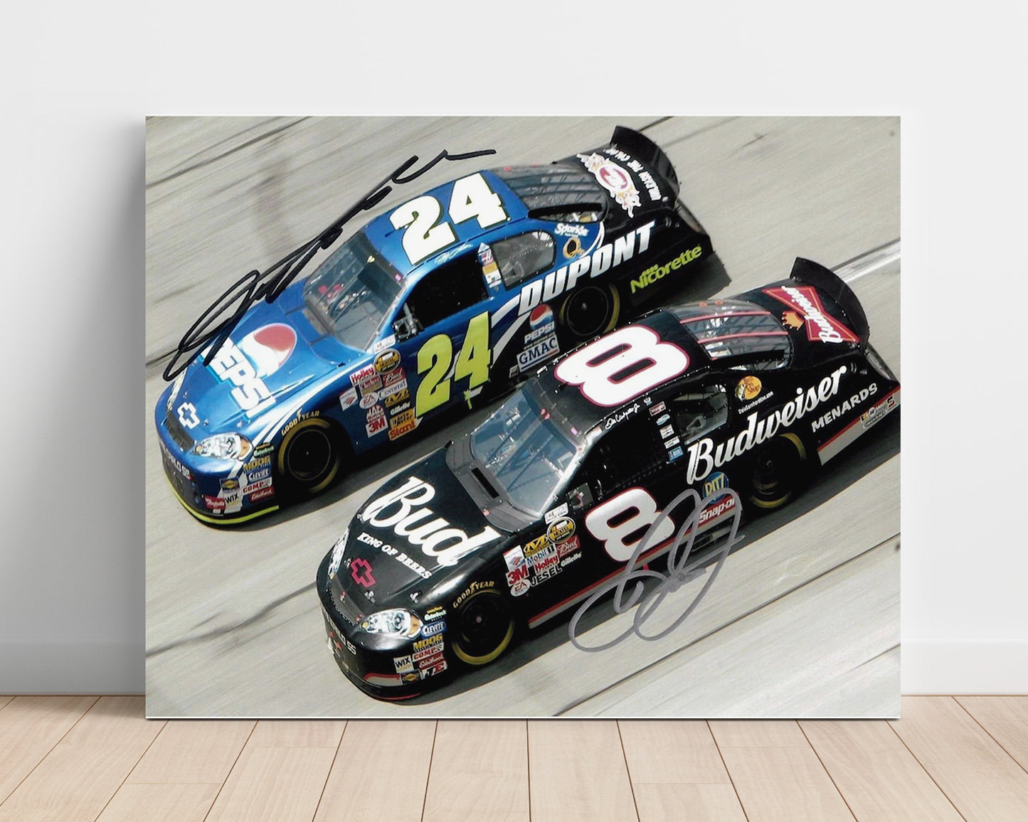 Jeff Gordon and Dale Earnhardt - Daytona 500 Fight- Landscape.jpg Racing Wall Art 16x20 Unframed Print wall art print – Racing Wall Art decor