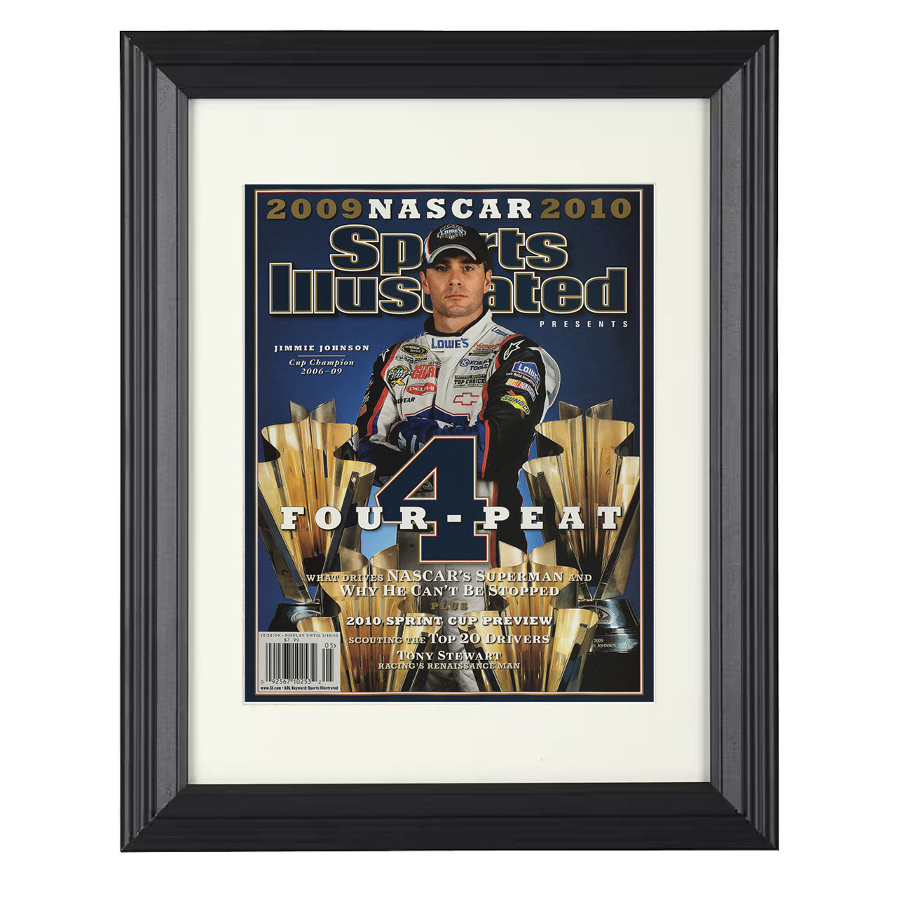Jimmie Johnson – Four Peat SI 8x10 matted black framed racing wall art