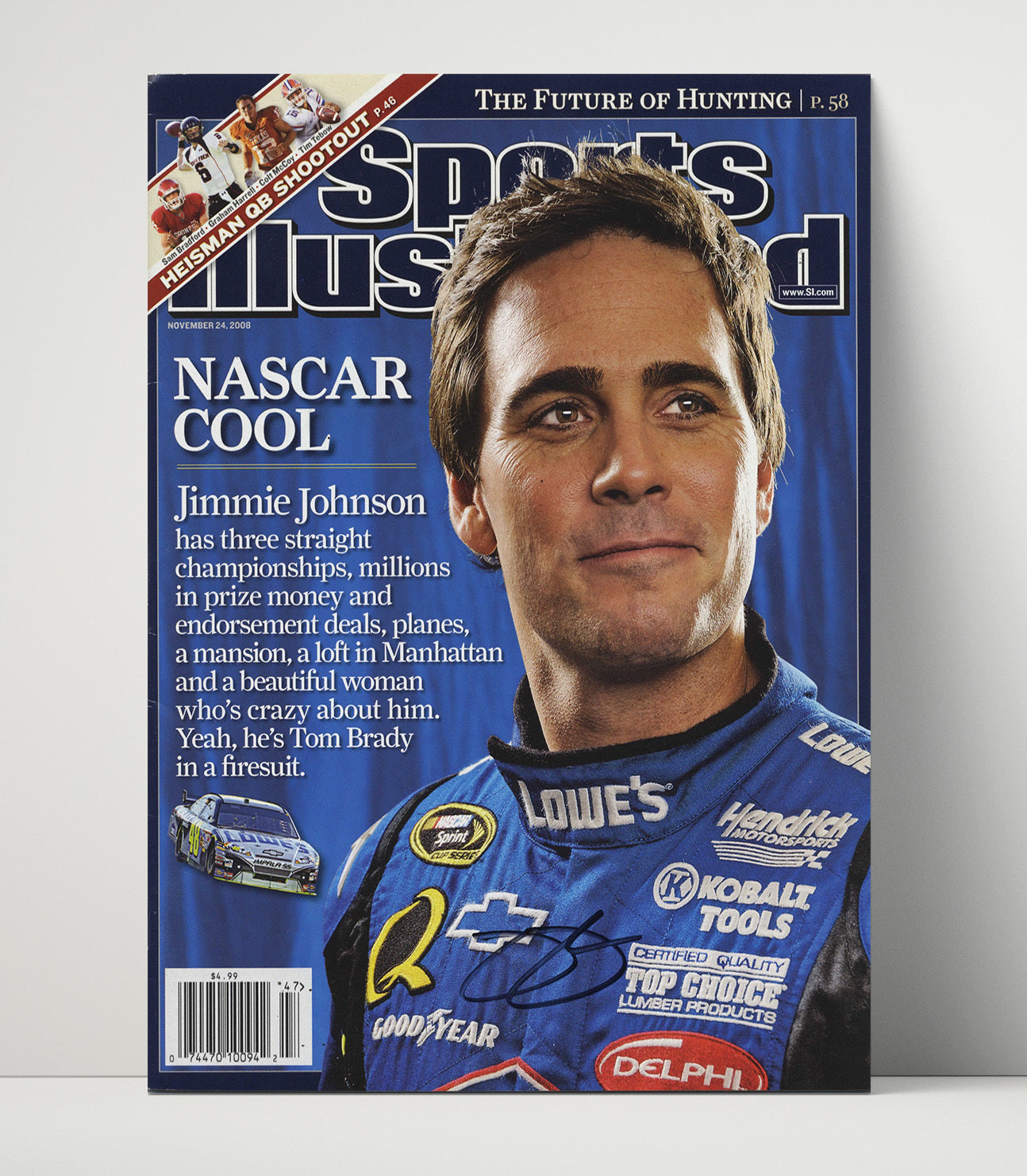 Jimmie Johnson - NASCAR Cool Signed SI Cover - Gallery Frame racing wall art