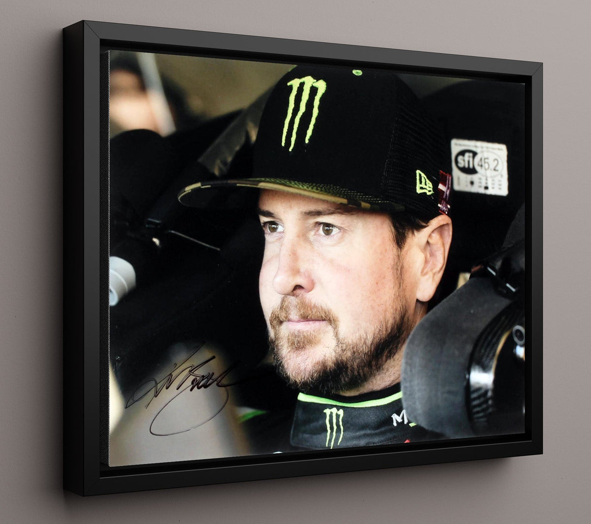 Kurt Busch Monster Energy Racing Driver - Framed Canvas racing wall art