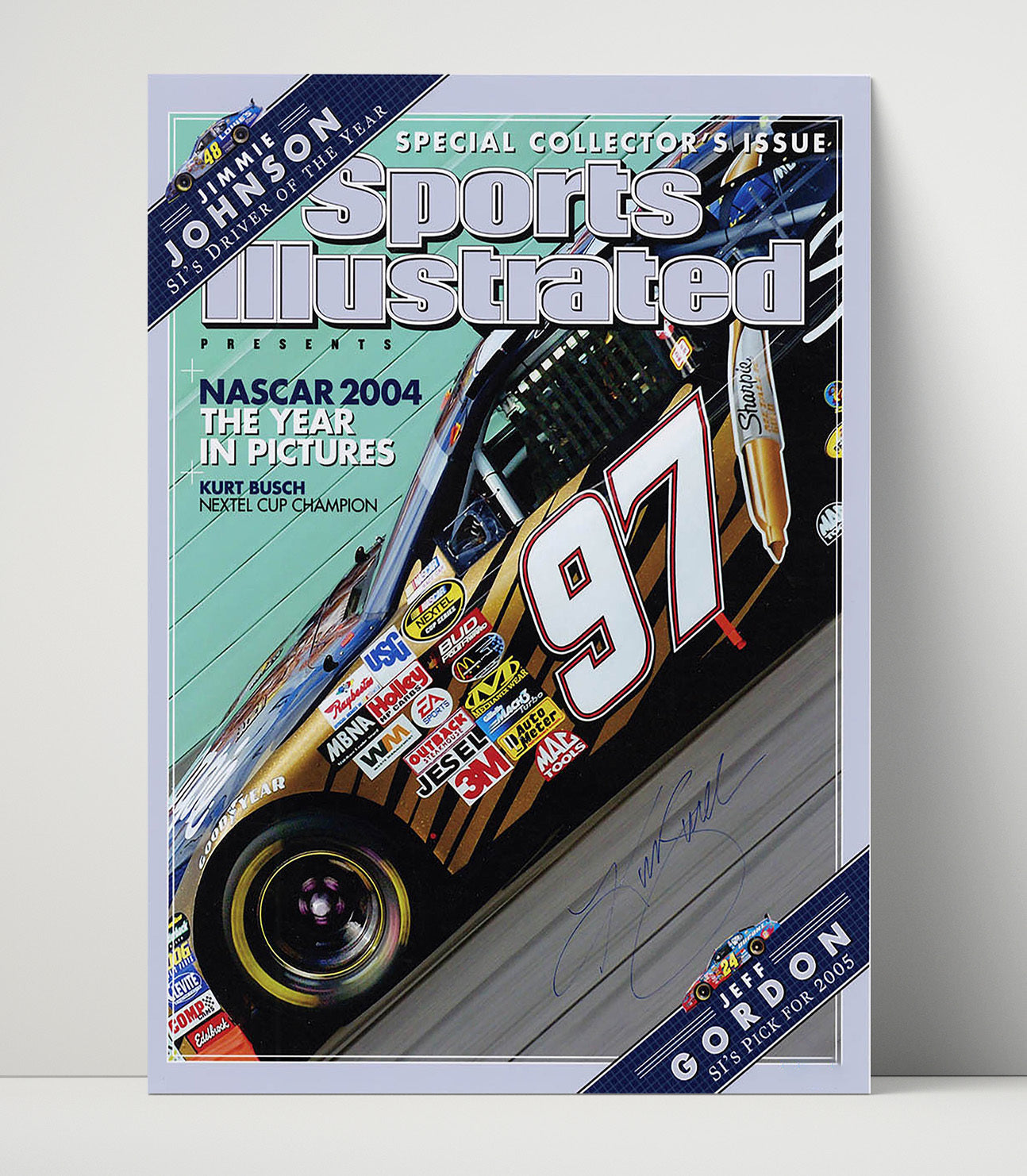 Kurt Busch - NASCAR No. 97 Car SI Cover - Gallery Frame racing wall art