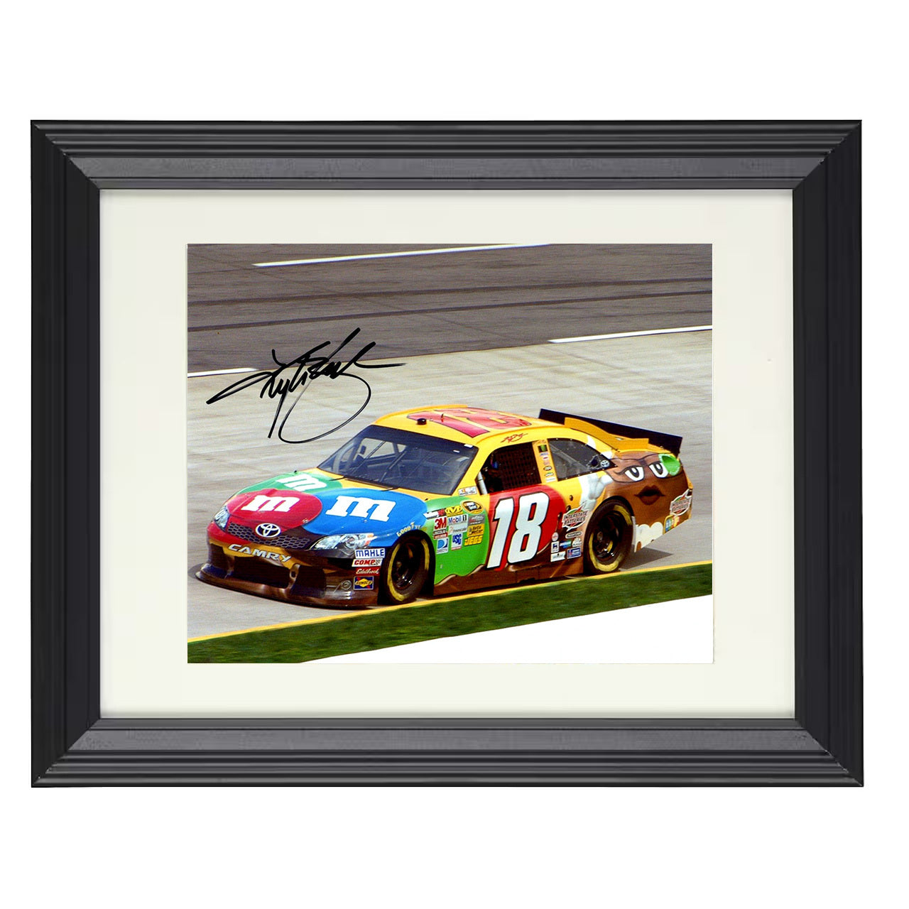 Kyle Busch – Victory Burnout Celebration 8x10 matted black framed racing wall art