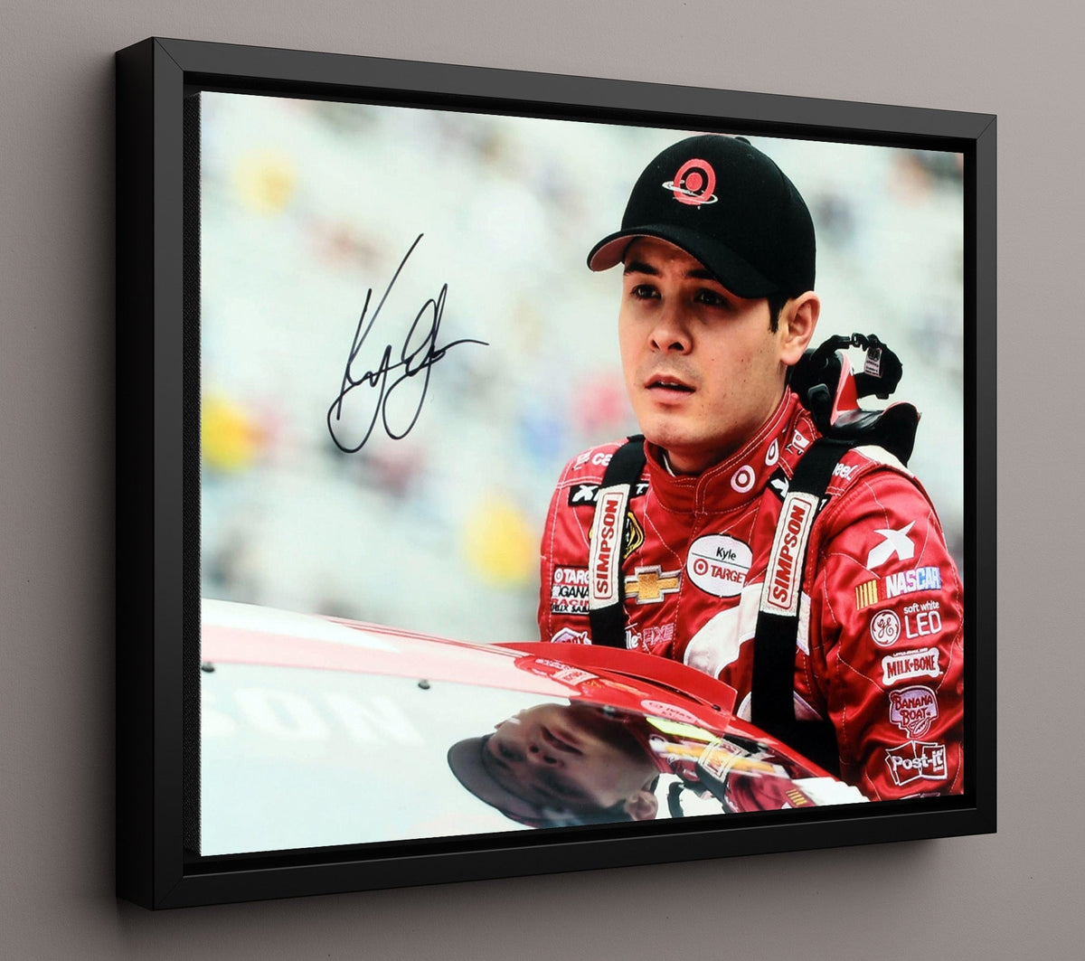 Kyle Larson Target Racing Driver - Framed Canvas racing wall art