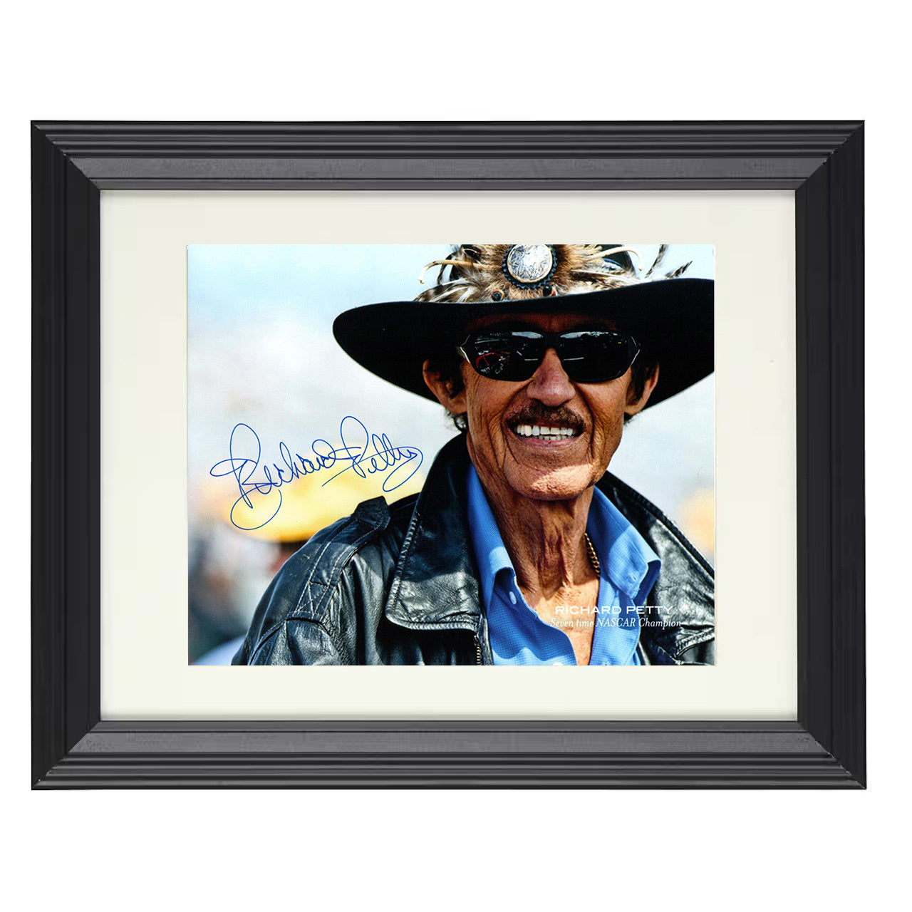 Richard Petty – Image 8x10 matted black framed racing wall art
