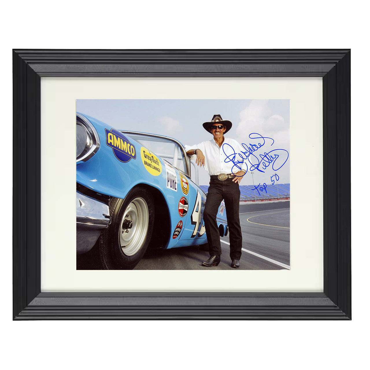 Richard Petty – Seven Time Champion Image 8x10 matted black framed racing wall art