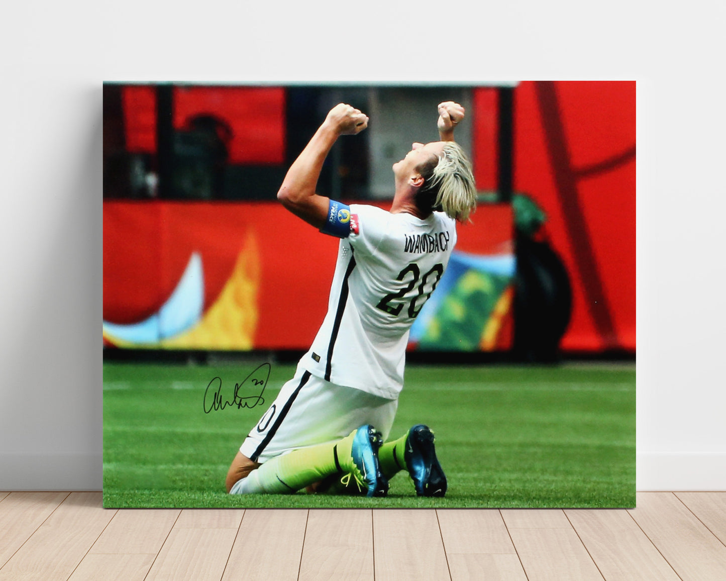 Abby Wambach USA Goal Celebration Print USWNT Legend Soccer Print 16x20 Unframed Print soccer wall art print – Soccer Prints decor