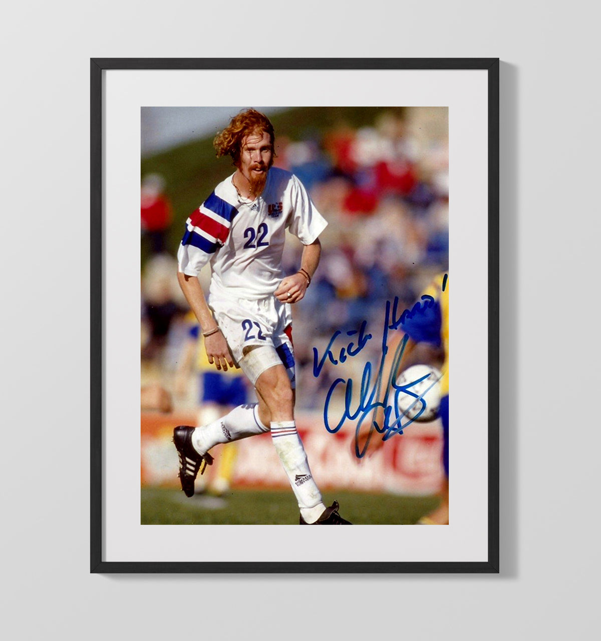 Alexi Lalas USA Midfield Action 1994 - Gallery Frame soccer wall art