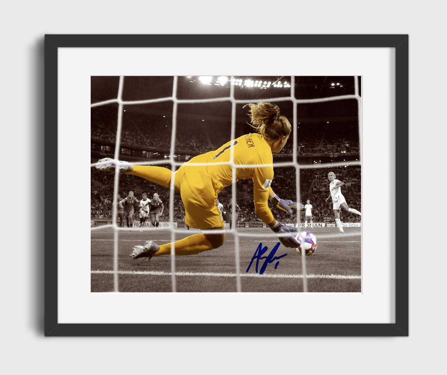 Alyssa Naeher USA Penalty Kick Save World Cup Goalkeeper Moment - Gallery Frame soccer wall art