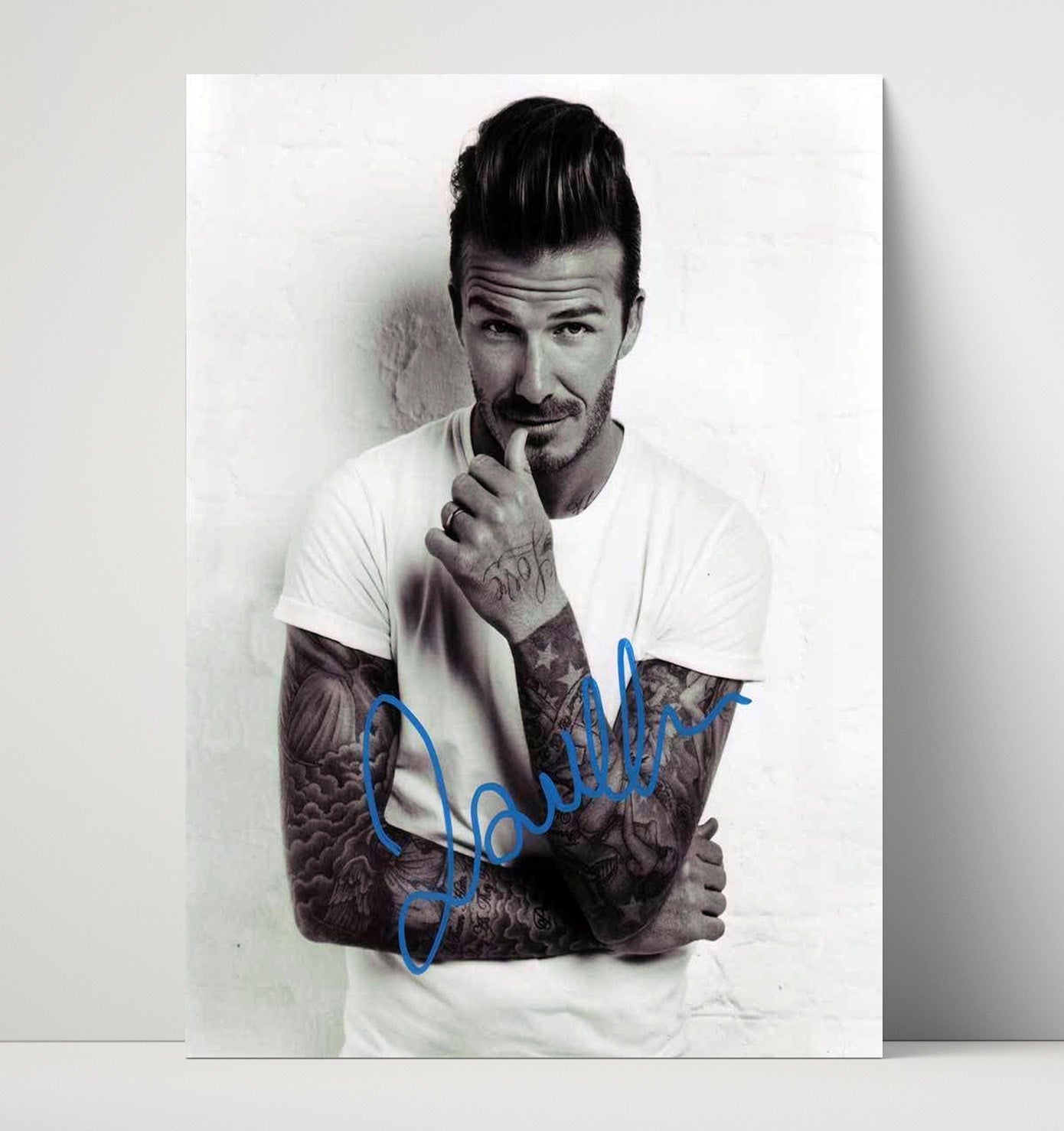 Beckham Studio Tattoo Sleeve BandW Soccer Print 16x20 Unframed Print soccer wall art print – Soccer Prints decor