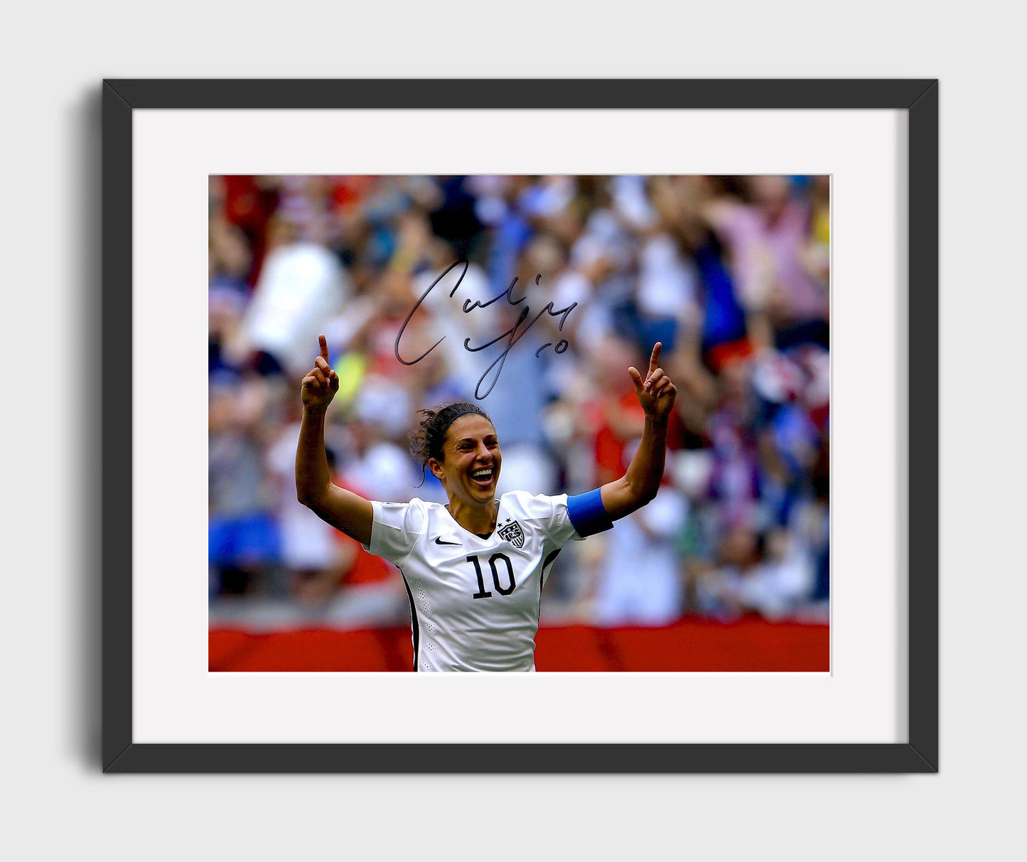 Carli Lloyd USA Goal Celebration Pointing to Sky World Cup Moment - Gallery Frame soccer wall art