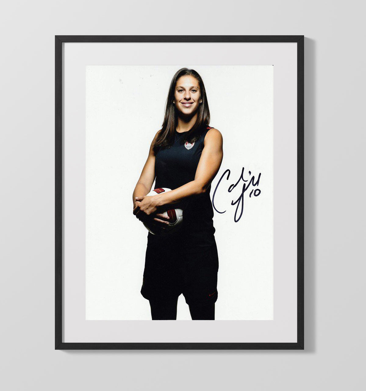 Carli Lloyd USA Midfield Strike Moment - Gallery Frame soccer wall art
