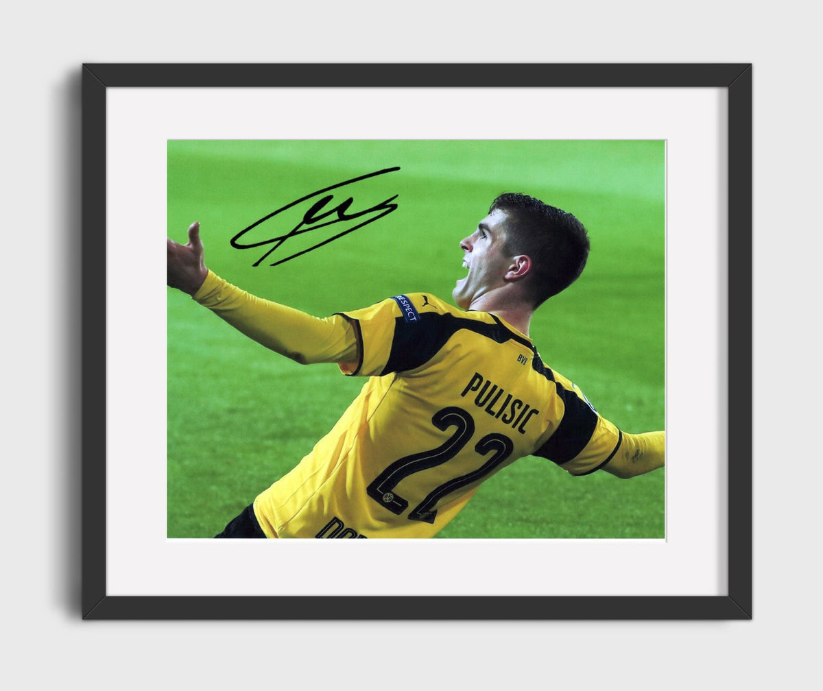 Christian Pulisic Borussia Dortmund Goal Celebration Crowd Moment - Gallery Frame soccer wall art