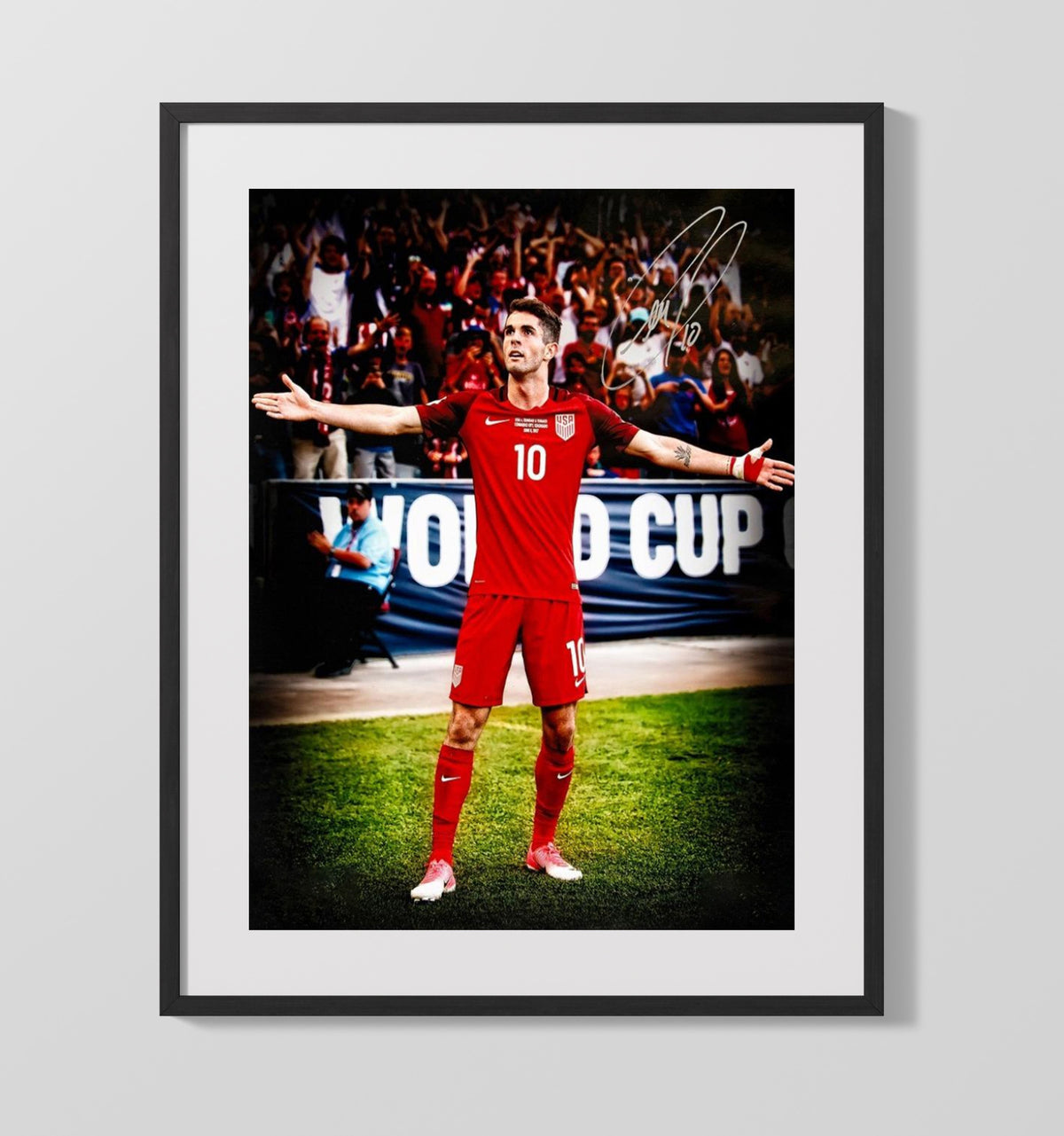 Christian Pulisic USA Captain America Goal Celebration - Gallery Frame soccer wall art