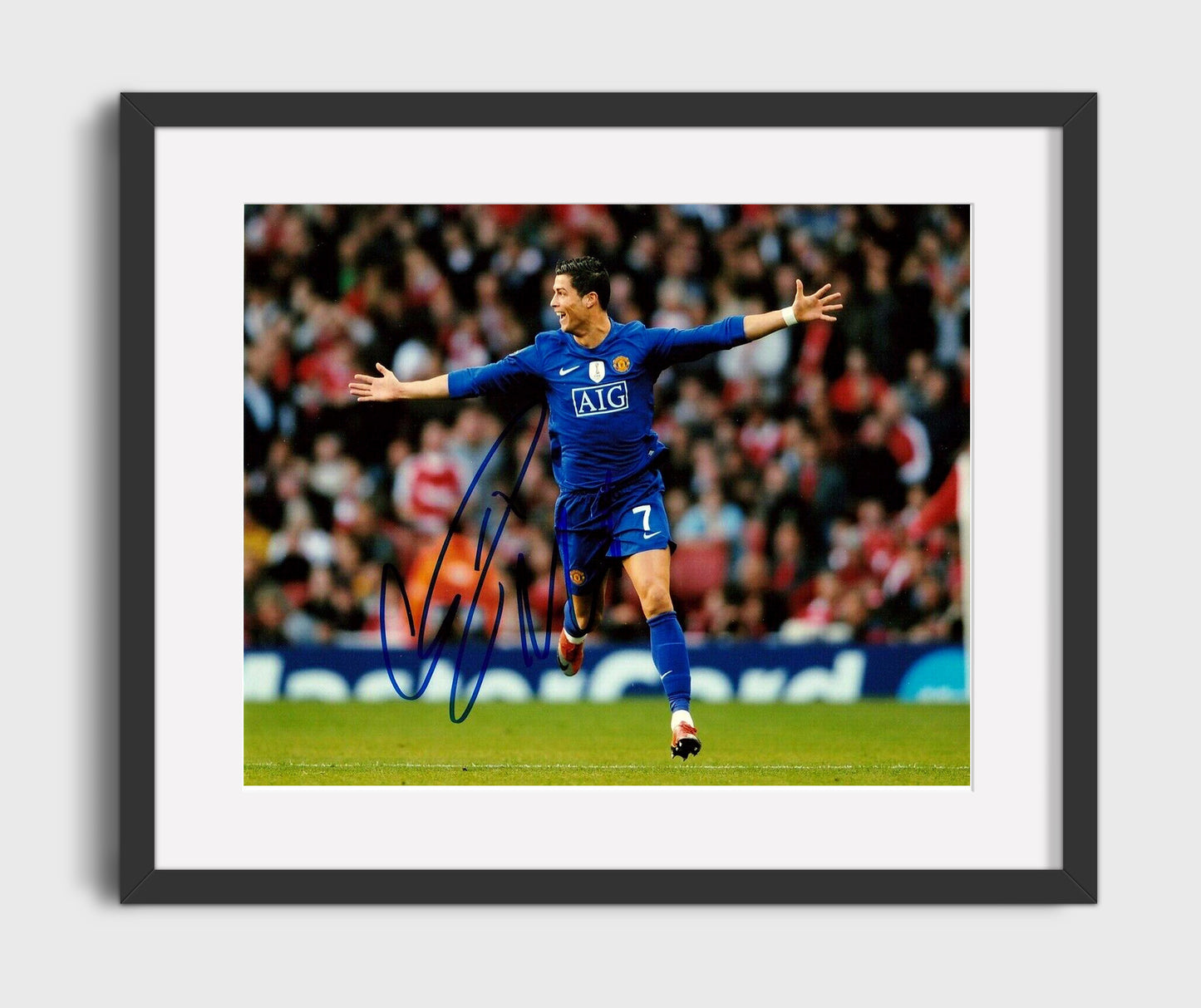 Cristiano Ronaldo Manchester United Arms Wide Goal Celebration - Gallery Frame soccer wall art