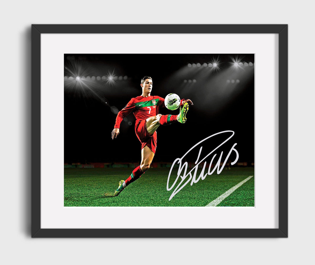 Cristiano Ronaldo Portugal Night Volley Control - Gallery Frame soccer wall art